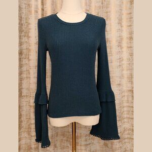 Altar'd State Peacock Blue Long Sleeve Top (S)